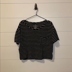 American Eagle Super Soft Cropped Stripe Shirt